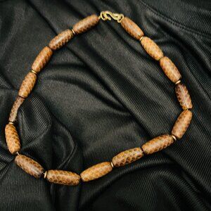 Custom made snakeskin bead necklace